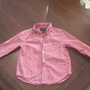 Ralph Lauren Kids Red Gingham Button-Down Shirt Size 4